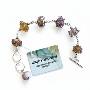 Lampwork Glass + Toggle Clasp Bracelet - Painted Door on Main