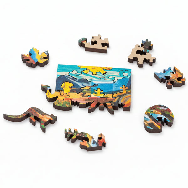 'Larch Valley' Wood Puzzle - StumpCraft - Painted Door on Main