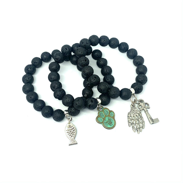 Lava Bead Bracelets - Shell Cavé Studio - Painted Door on Main