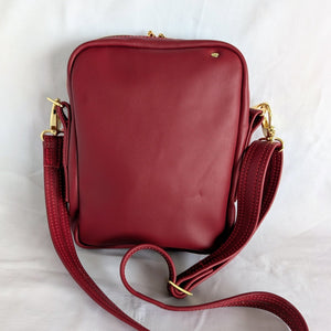 Leather Crossbody Bag - Cranberry Red - Painted Door on Main