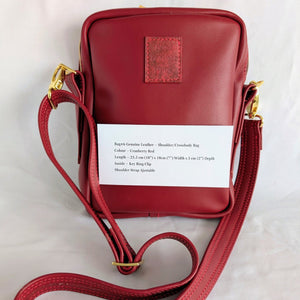 Leather Crossbody Bag - Cranberry Red - Painted Door on Main