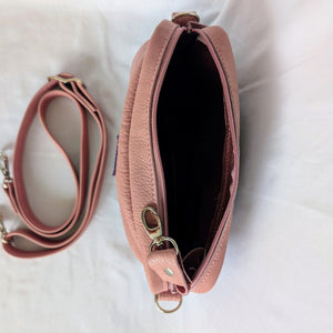 Leather Hand/Crossbody Bag - Light Mauve - Painted Door on Main