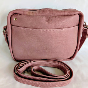Leather Hand/Crossbody Bag - Light Mauve - Painted Door on Main