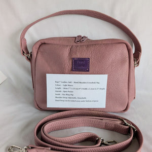 Leather Hand/Crossbody Bag - Light Mauve - Painted Door on Main