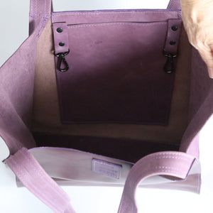 Leather Open - Top Purse - Plum - Painted Door on Main