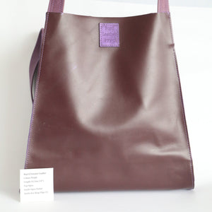Leather Open - Top Purse - Plum - Painted Door on Main