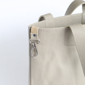 Leather Open - Top Shoulder Bag - Taupe - Painted Door on Main