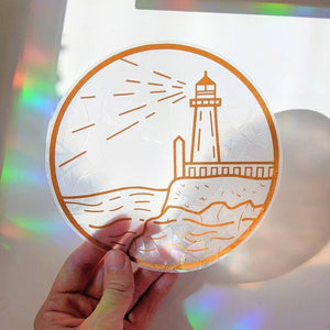 Lighthouse Prismatic Window Cling - Painted Door on Main