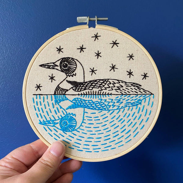 Loon Embroidery Kit - Hook, Line & Tinker - Painted Door on Main