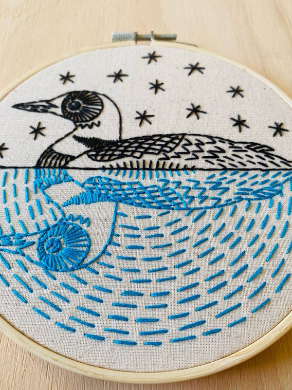 Loon Embroidery Kit - Hook, Line & Tinker - Painted Door on Main
