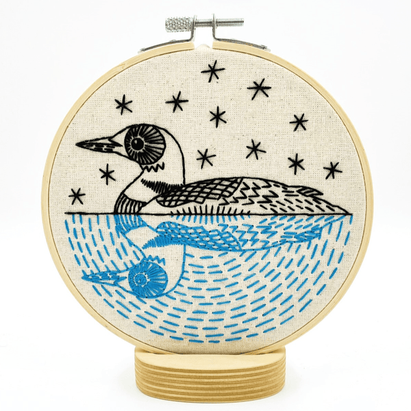 Loon Embroidery Kit - Hook, Line & Tinker - Painted Door on Main