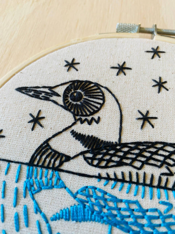 Loon Embroidery Kit - Hook, Line & Tinker - Painted Door on Main