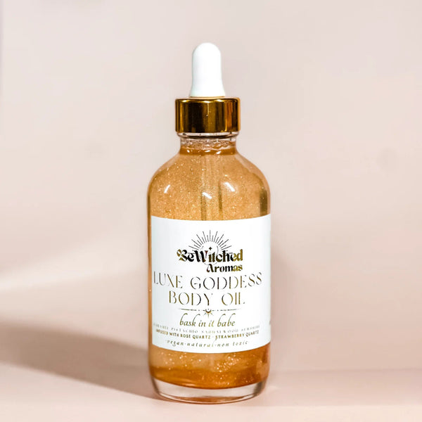 Luxe Goddess Crystal Infused Body Oil - Bewitched Aromas - Painted Door on Main