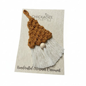 Macrame Gnome Ornament - Chickadee Creations - Painted Door on Main