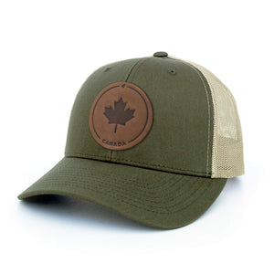 Maple Leaf Leather Patch Hat - Painted Door on Main