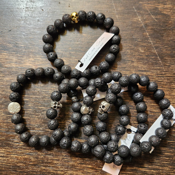 Mens Lava Bead Bracelets - Shell Cavé Studio - Painted Door on Main