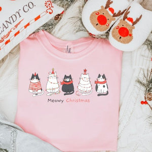 'Meowy Christmas' Crewneck - Thumbprint Designs - Painted Door on Main