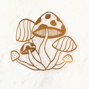 Mushroom Prismatic Window Cling - Painted Door on Main