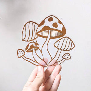 Mushroom Prismatic Window Cling - Painted Door on Main