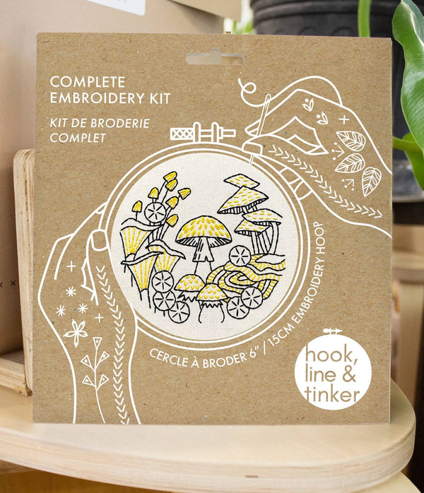 Mushrooms Embroidery Kit - Hook, Line & Tinker - Painted Door on Main