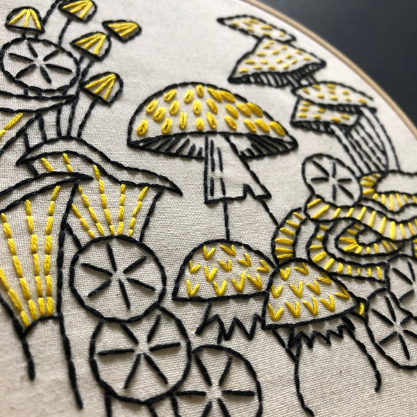 Mushrooms Embroidery Kit - Hook, Line & Tinker - Painted Door on Main