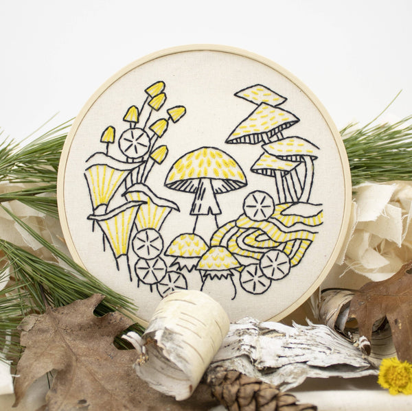 Mushrooms Embroidery Kit - Hook, Line & Tinker - Painted Door on Main