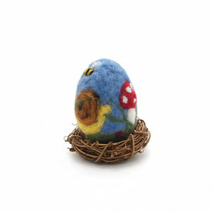Needle Felted Eggs With Nest - Painted Door on Main