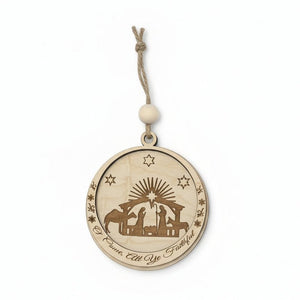 'O Come All Ye Faithful' Wood Ornament - Painted Door on Main