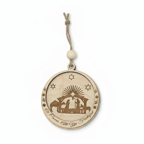 'O Come All Ye Faithful' Wood Ornament - Painted Door on Main