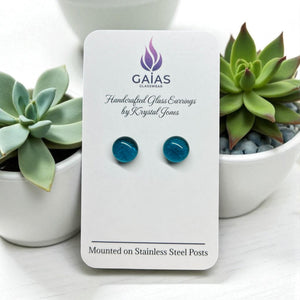Handcrafted Glass Stud Earrings - Painted Door on Main