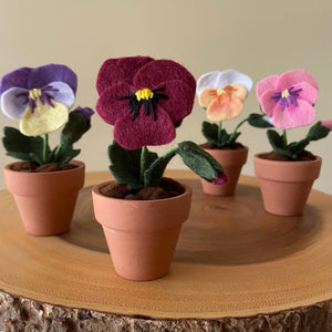Pansy Felt Forever Flower - ForgetBKnot - Painted Door on Main