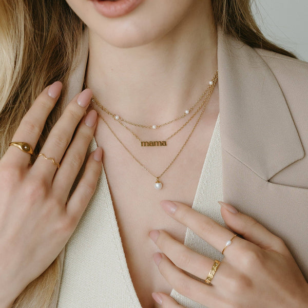 Pearl Necklace - Petit Gold - Painted Door on Main