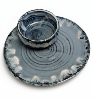 Platter with Dip Bowl - Elizabeth's Clay Vision - Painted Door on Main