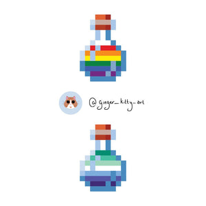 Potion Bottle Pride Sticker Sets - Painted Door on Main