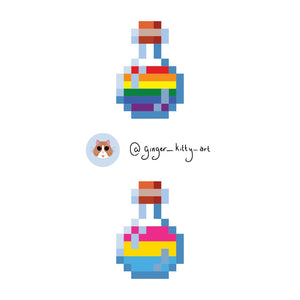 Potion Bottle Pride Sticker Sets - Painted Door on Main