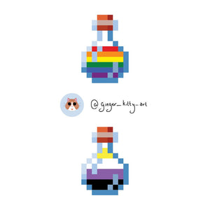Potion Bottle Pride Sticker Sets - Painted Door on Main