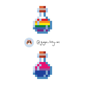 Potion Bottle Pride Sticker Sets - Painted Door on Main