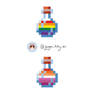 Potion Bottle Pride Sticker Sets - Painted Door on Main