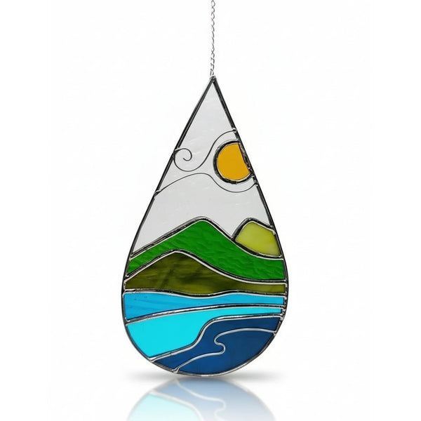 Raindrop Mountains - A Touch of Glass - Painted Door on Main