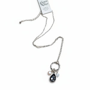 Rhinestone & Freshwater Pearl Necklace - Gracie Rose Designs - Painted Door on Main