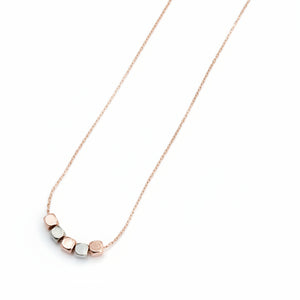 Rose Gold & Rhodium Beaded Necklace - Gracie Rose Designs - Painted Door on Main