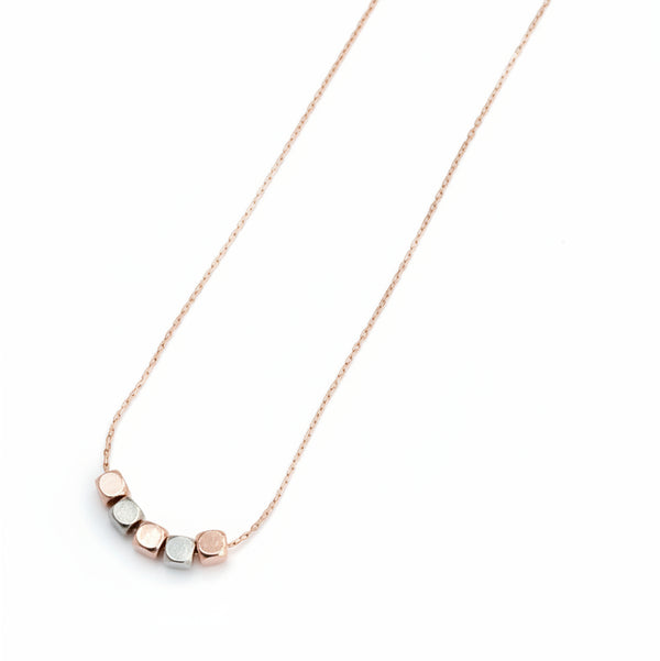 Rose Gold & Rhodium Beaded Necklace - Gracie Rose Designs - Painted Door on Main