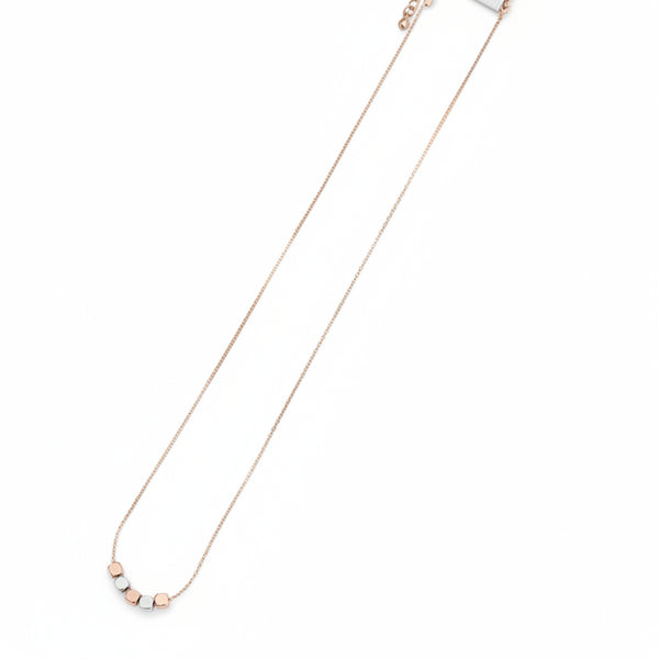 Rose Gold & Rhodium Beaded Necklace - Gracie Rose Designs - Painted Door on Main