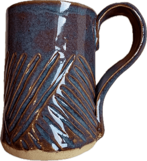 Rustic Pottery Mugs - Painted Door on Main