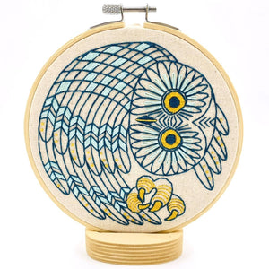 Saw Whet Owl Embroidery Kit - Hook, Line & Tinker - Painted Door on Main