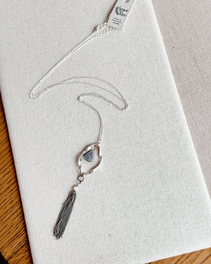 Silver Druzy Quartz Tassel Necklace - Gracie Rose Designs - Painted Door on Main