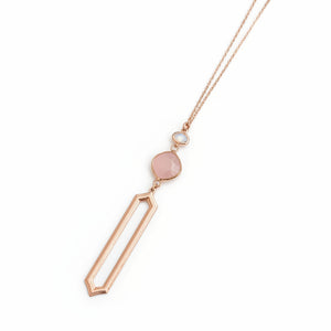 Silver & Rose Gold Quartz Necklace - Gracie Rose Designs - Painted Door on Main