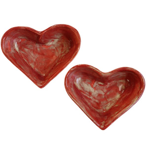 Small Rustic Heart Bowls - 4x5" - Painted Door on Main