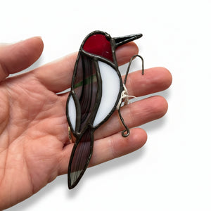 Small Woodpecker Pot Sitter - Tevlan Glass - Painted Door on Main