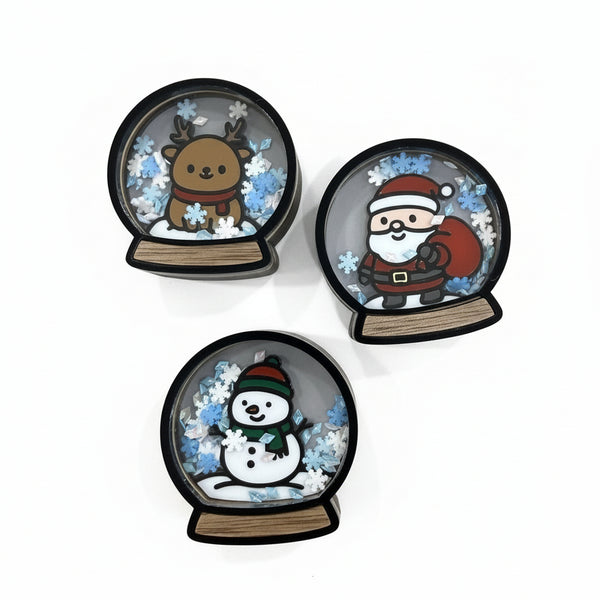 Winter Snow Globe Pins - Noodle Art - Painted Door on Main